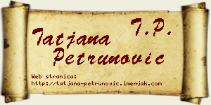 Tatjana Petrunović vizit kartica